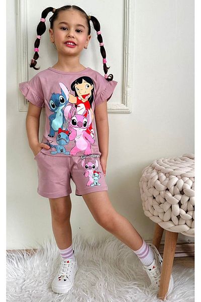 Yağmur Giyim Gulfus Girl Suit - 7534-Gk Numeralism with Pjkskt Pattern