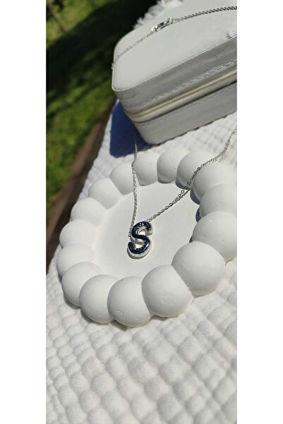 Anziano bijuteri Kadın 3 Boyutlu Trend S Harfli Gümüş Renkli Balon Kolye