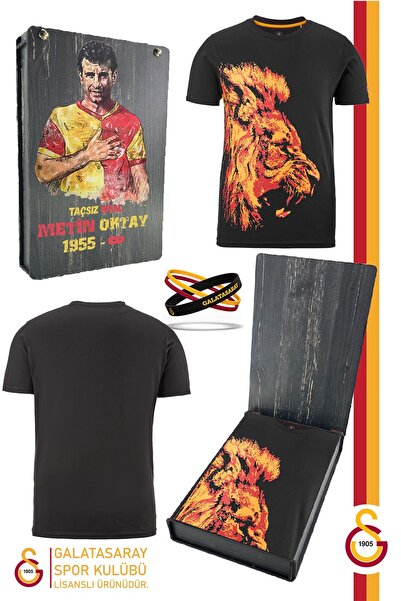 Galatasaray Orijinal Lisanslı Aslan Baskılı T-Shirt + Bileklik Set Hediyelik ...