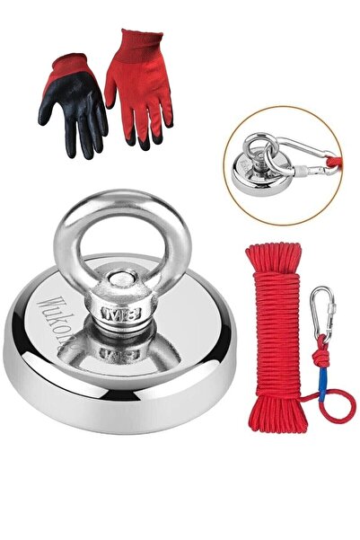 Hobialem 48 Mm Magnet Fishing, Neodyum Pot Mıknatıs Seti Halat Eldiven, Mıkna...
