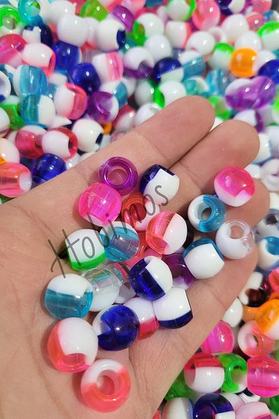 Hobimos 100Pcs 12 mm Mixed Color Mix Acrylic Beads - Mix Jewelry Making Bead