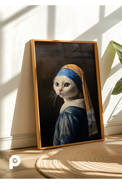 Home Yağlı Boya Görünümlü Dönem Kedileri, Kedi Portre Oturma Odası Dekoru, Çe...