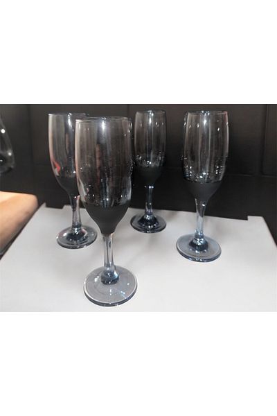 adana avm Smoked Color Coffee Side and Soft Drink Glass, Goblet Special Series from 6 L