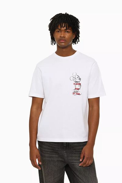 ACTIVE MODA - Men's Short Sleeve Tshirt Miccky Printed Large Size Oversize Cotton