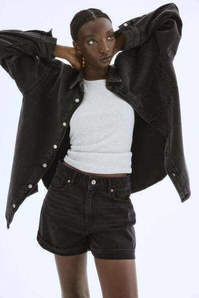 H&M High-waisted denim shorts