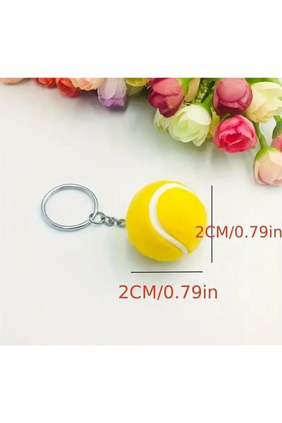 Bizde Ne Yok ki Tennis Ball Keychain 3D Large Size Luxury Model, Necklace, Bag Ornament