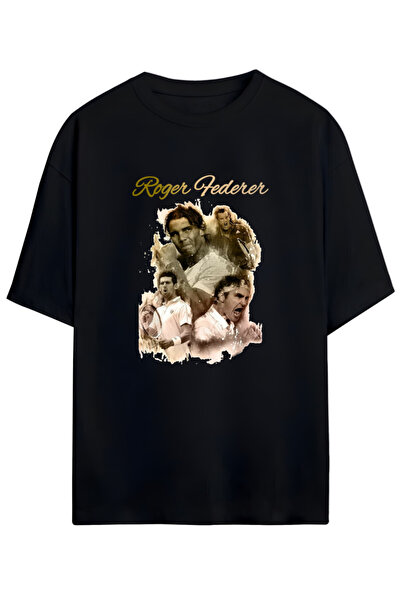 MAGORS Tenis Efsanesi Roger Federer Hayranlarına Özel Unisex Pamuklu Tişört