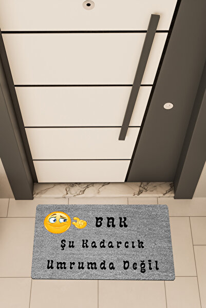 Dormot Home Ποιοτικό ψηφιακό εκτυπωτικό γκρι χαλάκι πόρτας με θέμα "Δεν με νο...