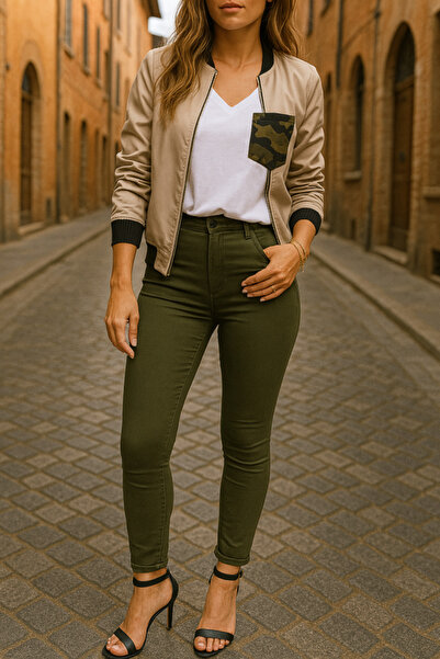 COjans بنطلون قماش جبردين خصر عالي 90سم 4XLwaist40cm