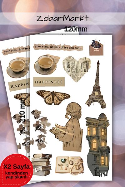 ZobarMarkt ONLINE MARKETING Parisian Mood Sticker Set (Bullet Journal- Agenda - Laptop)