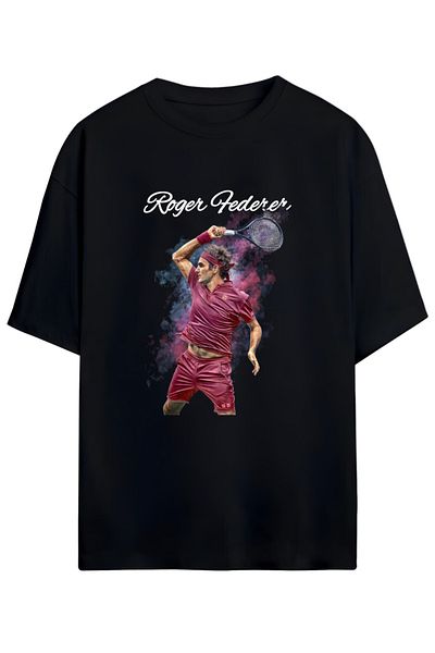 MAGORS Tricou unisex din bumbac pentru fanii legendei tenisului Roger Federer