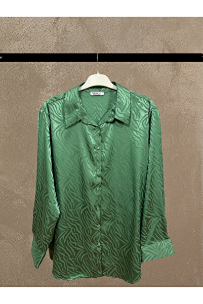 MODA Zebra Desenli Saten Gömlek