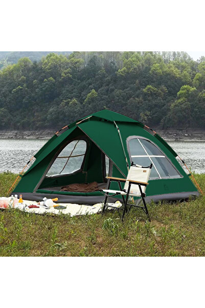 MUBX 4 Kişilik Otomatik Çadır Çift Kapılı Sineklikli Su ve Rüzgar Geçirmez Çadır 220x200x145cm