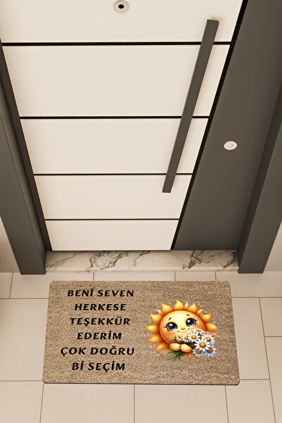 Dormot Home Covoraș de ușă cu imprimare digitală de calitate în maro, tematic...