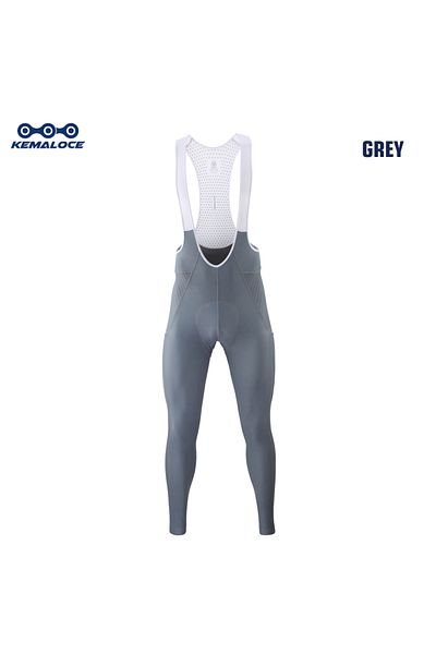 KEMALOCE 2XL(EUR XL) LBS-GREY KEMALOCE Cycling Long Pants Men Autumn Blue&Grey Gel Pad Reflective Bike Bib P