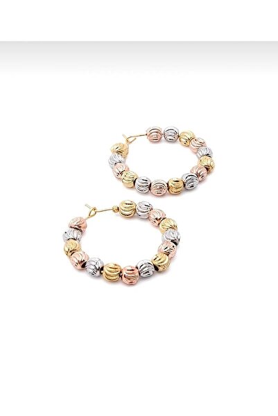 Ervanur Altın Kaplama Dorika Tasarım Halka Küpe