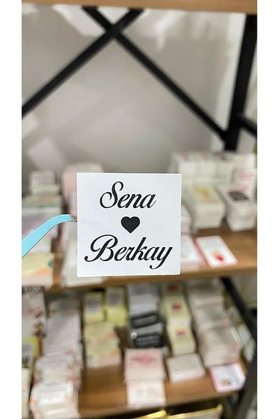 ARLetikettasarım Promise, Henna, Engagement Chocolate Tag 3,5X3,5 cm 70 Pieces - Arletikettasarım
