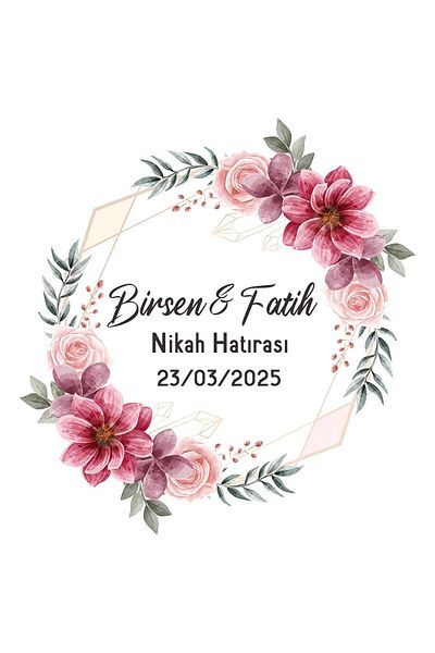 ARLetikettasarım Promise, Henna, Engagement Souvenir Chocolate Tag 3,5X3,5 cm 70 Pieces - Arletikettasarım