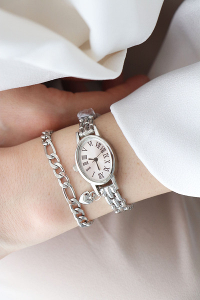 Northwatch Kalp Charmlı Minimal Yeni Sezon Kadın Kol Saati & Bilekik Hediyeli