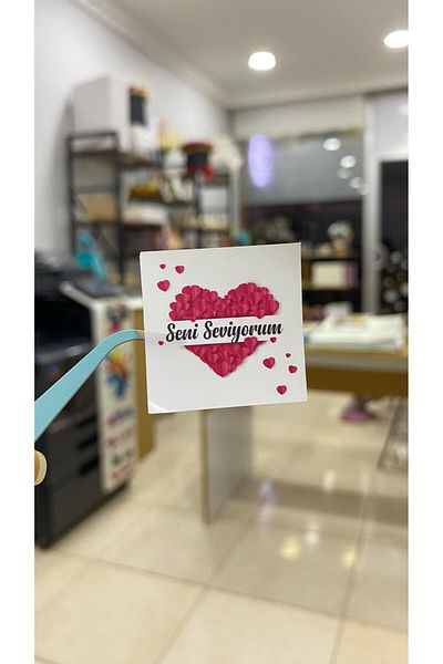 ARLetikettasarım I Love You Written Chocolate Tag 3,5X3,5 cm 70 Pieces - Arletikettasarım
