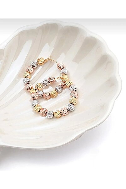 Ervanur Altın Kaplama Dorika Tasarım Halka Küpe