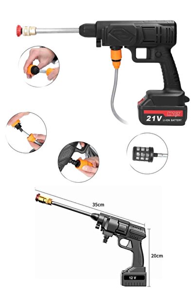 Clevora Akülü Oto Araç Yıkama Yüksek Basınçlı Araba Yıkama Makinesi Şarjlı