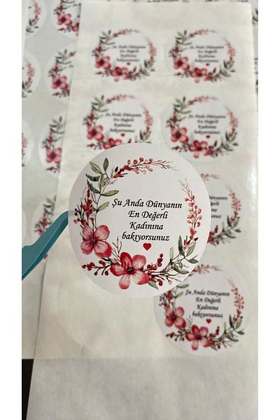 ARLetikettasarım 8 March International Women's Day Surface Sticker Sticker 4X4 cm 54 Pieces