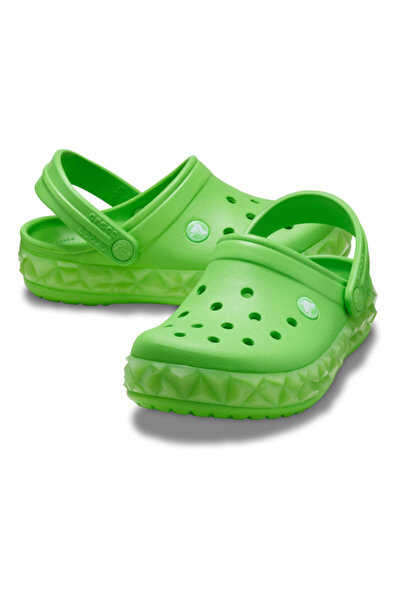 Crocs Saboti toddler crocband geometric glow in the dark band clog - green slime