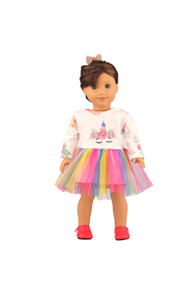 Choice فستان CL-0240-6 لدمية أمريكية حديثة الولادة مقاس 43 سم و18 بوصة، بتصميم نجمة ووحيد القرن وقطة وطائر الفلامنغو