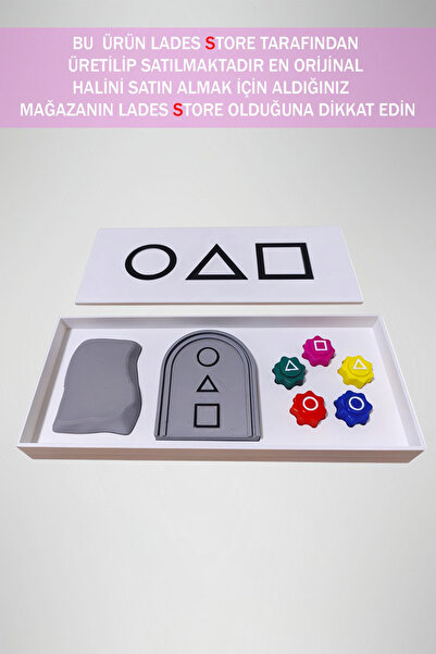 Lades Squid Game Özel Dev Seti Thanos Kolye Kutusu, Jegi ,Topaç ,Beyaz Kutu Seti