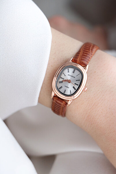 Northwatch Retro Minimal Şık Deri Kahve Kordon Kadın Kol Saati