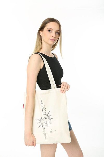 Baghashtag Cloth Bag Sun And Moon Printed