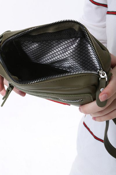 Baghashtag Πράσινη δερμάτινη τσάντα Unisex 3 θέσεων