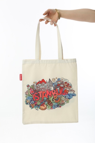 Baghashtag Istanbul Graffiti Printed Cloth Bag