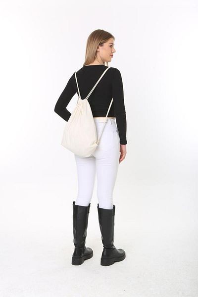 Baghashtag Unprinted Raw Cloth Drawstring Backpack
