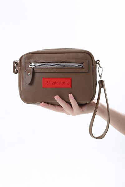 Baghashtag Καφέ μικροσκοπική Unisex δερμάτινη τσάντα 3 θέσεων