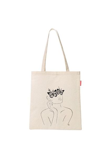 Baghashtag Cloth Bag Girl with Butterfly Glasses