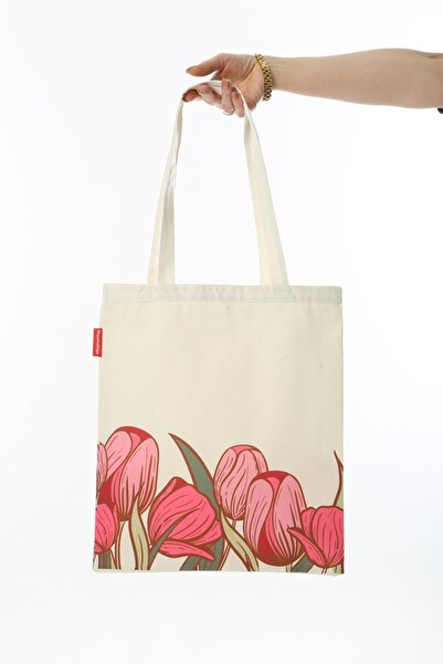 Baghashtag Pink Roses Printed Cloth Bag