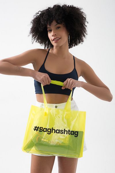 Baghashtag Κίτρινη διάφανη τσάντα παραλίας