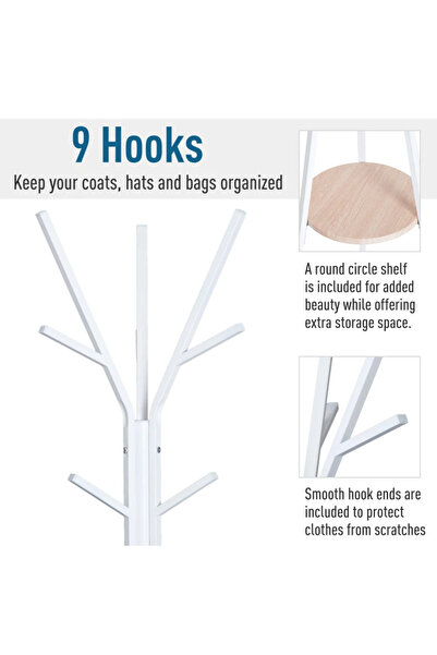 Generic Elegant and modern vertical clothes hanger for hanging clothes and jackets, white color