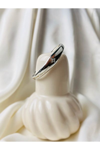 PACHİRA Zirkon Taş Detaylı Çelik Kelepçe Kadın Bileklik | Minimal Zarif Model