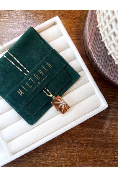 Miltonia Pop up Book Cover Steel Necklace