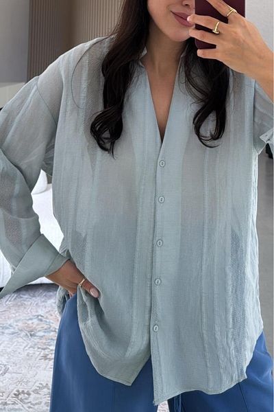 Suzi butik Cămașă Transparentă Oversize pentru Damă - Mărimea Standard 4914