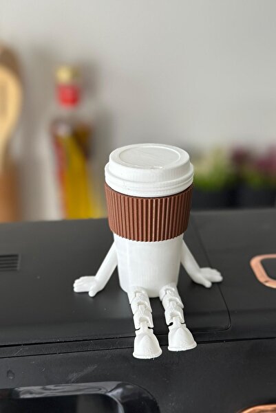 teknotrust Dekoratif Obje - Kahve Köşesi - Kapalı Karton Kahve Bardağı Figürü Plastik