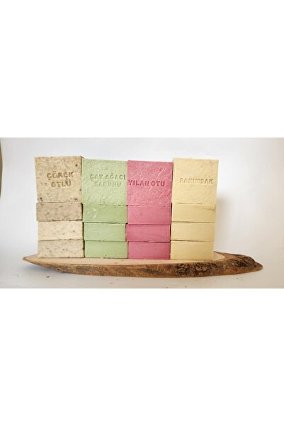 Tahtakale Toptancısı صابون الإنتاج الطبيعي المختلط (الكمون الأسود - شجرة الشاي - الهر - الثوم) مجموعة من 16 قطعة