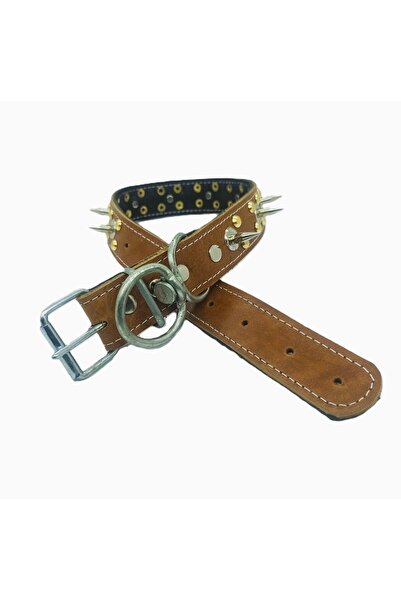Genel Markalar Çivili Köpek Tasması Çift Kat Deri