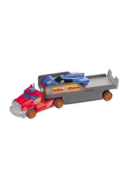 Mondo Camion cu remorcă și telecomandă, 1 mașină inclusă, Hot Wheels