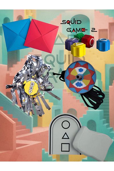 3D Stuff Squid Game All Games - 5 Games - Plastic