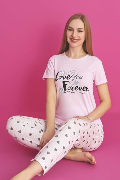 Farya Home Dreamy Cotton Patterned Short Sleeve Pajama Set