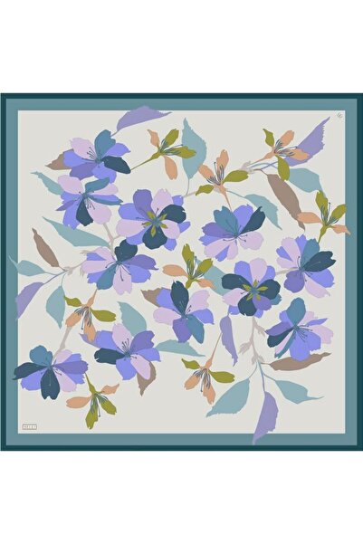 Belli Φουλάρι από καθαρό μετάξι 4100D (Twill Silk) 90 x 90 Μπεζ - Πράσινο